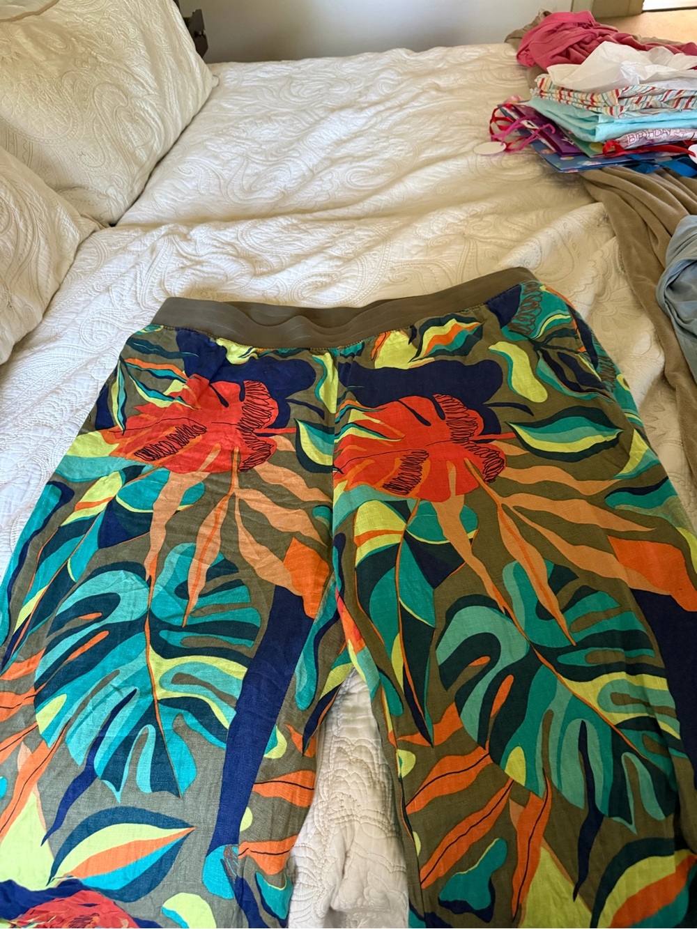 Soft Surroundings Tropical Wide-Leg Pants in Multicolor Floral Print